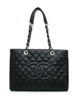 CHANEL Pre-Owned: Чёрная сумка-шоппер 