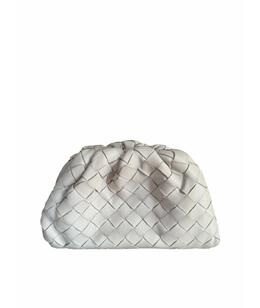 BOTTEGA VENETA: Белый клатч 