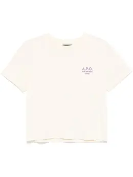 A.P.C.: Белая футболка  Rue Madame