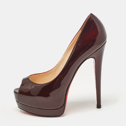 Christian Louboutin: Бордовые туфли 