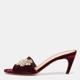 Dior: Бордовые сандалии 