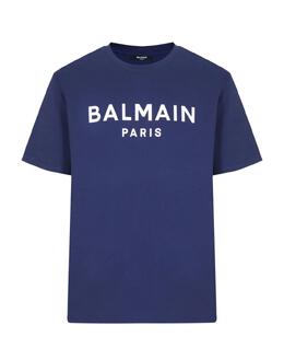 BALMAIN: Синяя футболка 