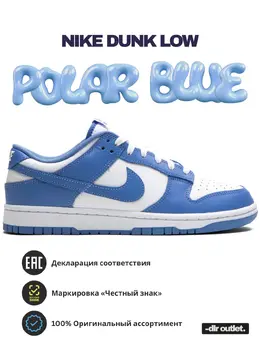 Nike: Голубые кеды  Dunk Low