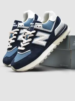 New Balance: Синие кроссовки 