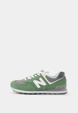 New Balance: Зелёные кроссовки 