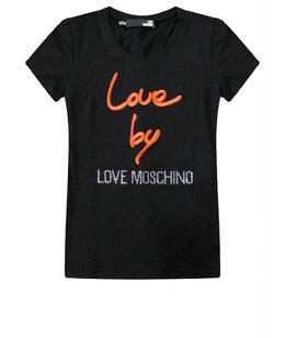 LOVE MOSCHINO: Чёрная футболка 