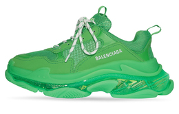 Balenciaga: Зелёные кроссовки  Triple S Clear Sole