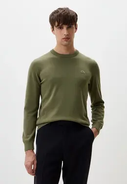 Lacoste: Свитер цвета хаки 