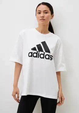 adidas: Белая футболка 