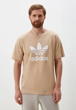 adidas Originals: Бежевая футболка 