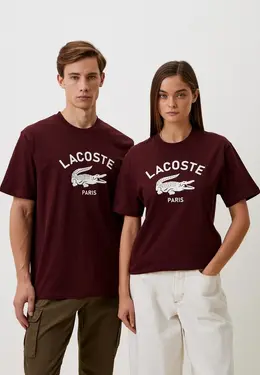 Lacoste: Бордовая футболка 