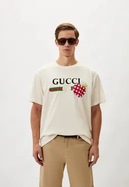 Gucci: Бежевая футболка 