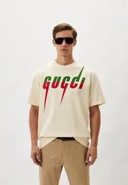 Gucci: Бежевая футболка 