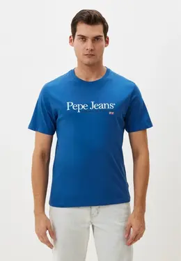 Pepe Jeans: Синяя футболка 