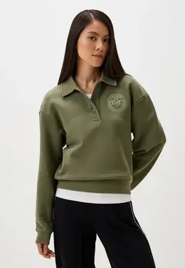 Lacoste: Свитшот цвета хаки 