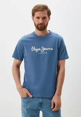 Pepe Jeans: Синяя футболка 