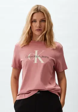 Calvin Klein Jeans: Розовая футболка 