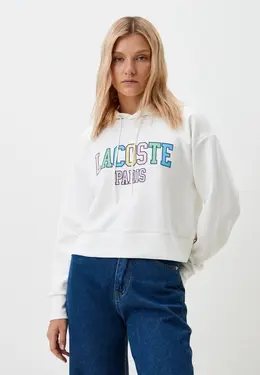 Lacoste: Белая толстовка 