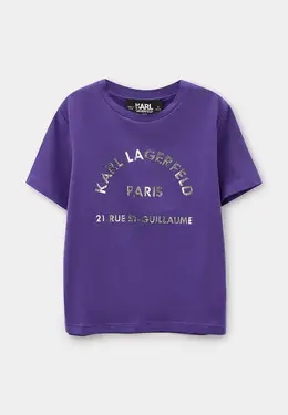 Karl Lagerfeld Kids: Фиолетовая футболка 