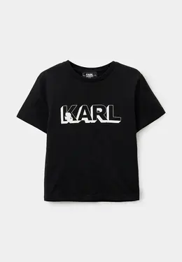 Karl Lagerfeld Kids: Чёрная футболка 