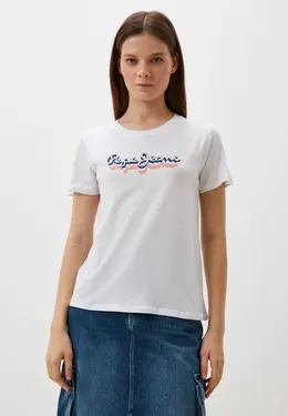 Pepe Jeans: Белая футболка 