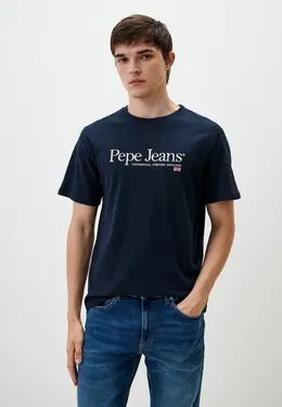 Pepe Jeans: Синяя футболка 