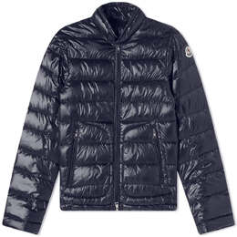 Moncler: Синий пуховик 