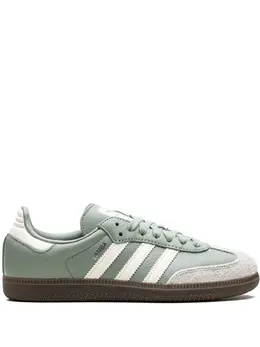 adidas: Зелёные кроссовки  Samba