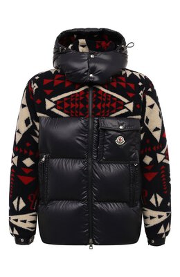 Moncler: Пуховик с принтом 