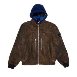 Supreme: Кожаная куртка  Stone Island