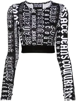 Versace Jeans Couture: Чёрный топ 