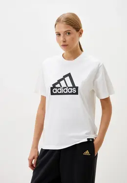 adidas: Белая футболка 