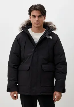 The North Face: Чёрный пуховик 