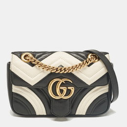 Gucci: Чёрная сумка  GG Marmont