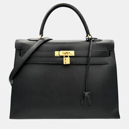 Hermes: Чёрная сумка  Kelly 35