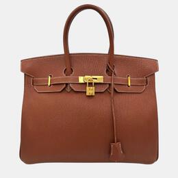 Hermes: Коричневая сумка  Birkin 35