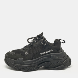 Balenciaga: Чёрные кроссовки  Triple S