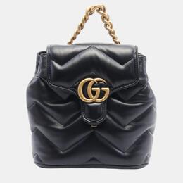 Gucci: Чёрный рюкзак  GG Marmont