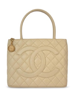 CHANEL Pre-Owned: Бежевая сумка-шоппер 