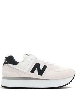 New Balance: Белые кроссовки  574