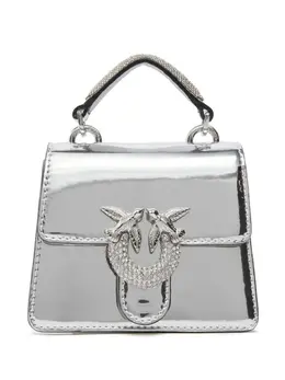 PINKO: Серебристая сумка  Love