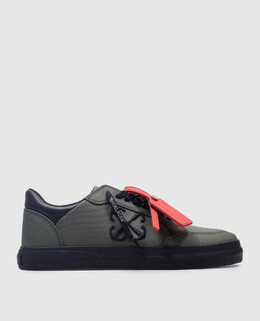 Off-White: Зелёные кроссовки  Vulcanized