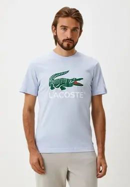 Lacoste: Голубая футболка 