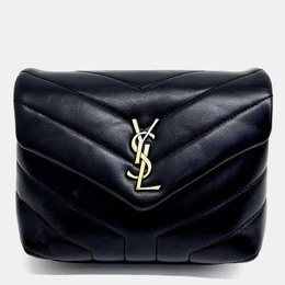 Saint Laurent Paris: Чёрная сумка через плечо  Monogram