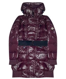 MONCLER: Бордовый пуховик 