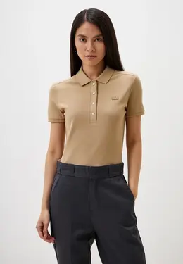 Lacoste: Бежевое поло 