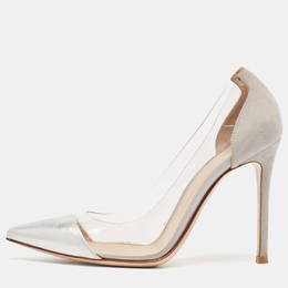 Gianvito Rossi: Серебристые туфли  Plexi