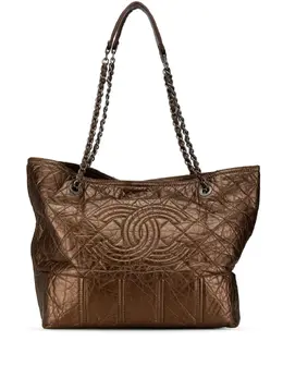 CHANEL Pre-Owned: Коричневая сумка-шоппер 