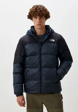 The North Face: Синий пуховик 