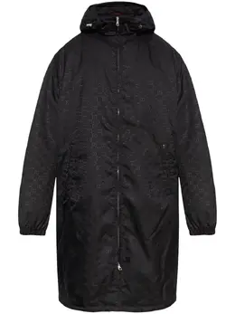 Gucci: Чёрный пуховик  GG